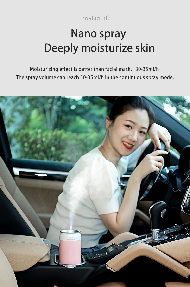Description Picture 4 of itemMini Air Humidifier 260ml Cola Cup Size Portable Cool Mist Maker For Bedroom Home Car Air Purifier H2O Humificador