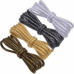 4.5MM Metallic Round Shoelaces Fashion 2021 Women Boots Shining Ropes Custom With Metal Tips Install Zapatillas Mujer