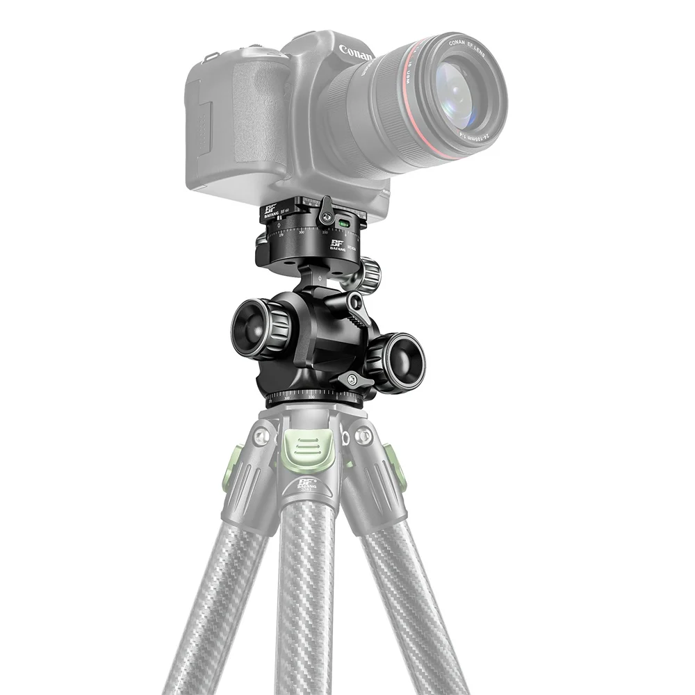 BAFANG New Design Upgraded Tripod Ball Head Panoramic CNC Metal Camera Tripod Geared Head for Monopod DSLR Camcorder