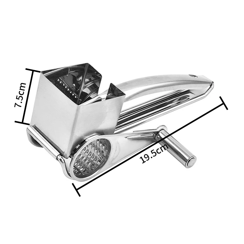 Stainless Steel Rotary Cheese Grater Manual Handheld Cheese Slicer Shredder  Cutter with 3 Drum Blades Hand Crank Kitchen Tool - AliExpress