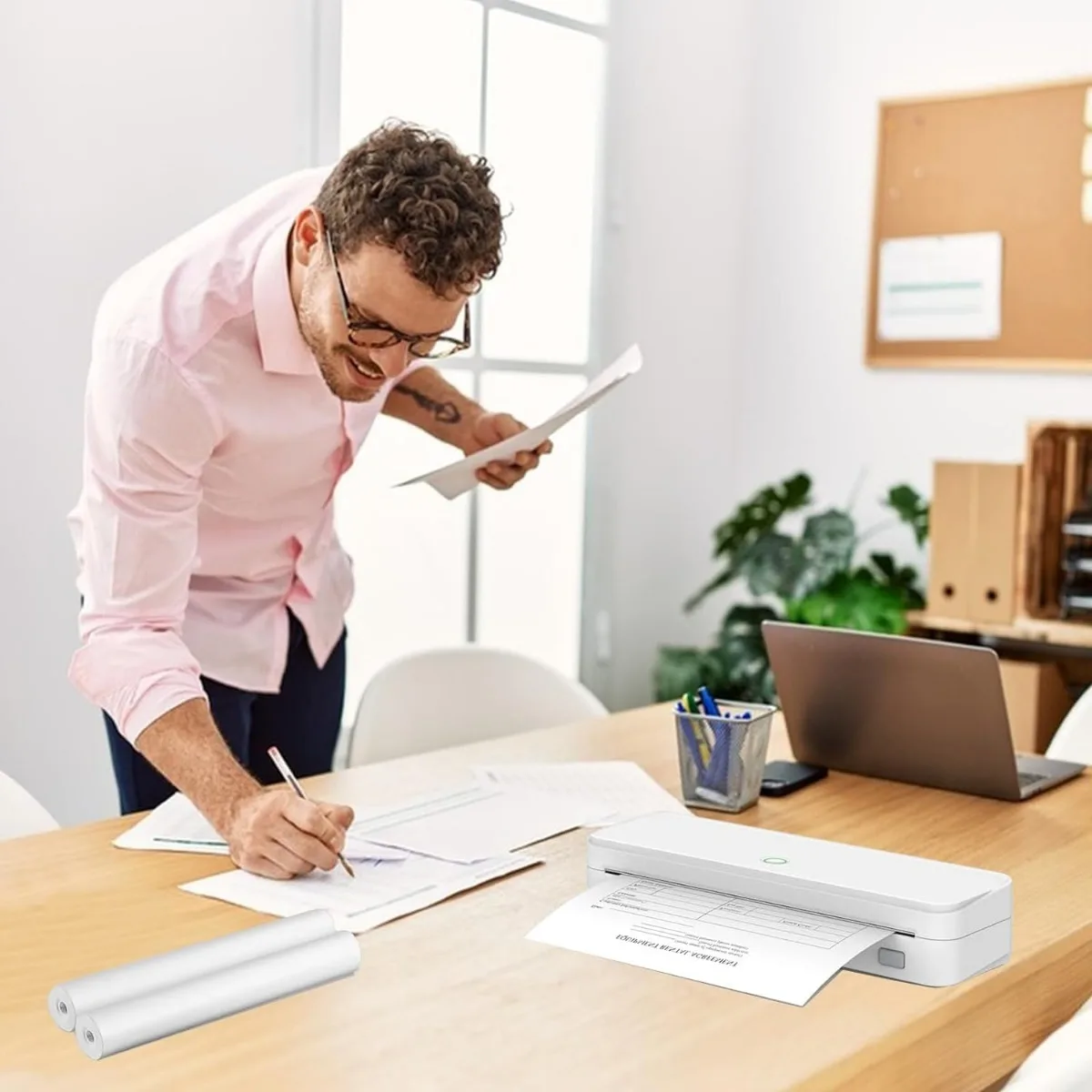 A4 Thermal Printer Paper, Roll for M08f M832 Printer, Thermal Paper Rolls Compatible with Peripage Bluetooth Portable Printer