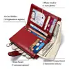 100% Genuine Leather Wallet for Women Luxury Design RFID Card Holder with Zipper Coin Pocket Bifold Multi-functional Money Purse 3
