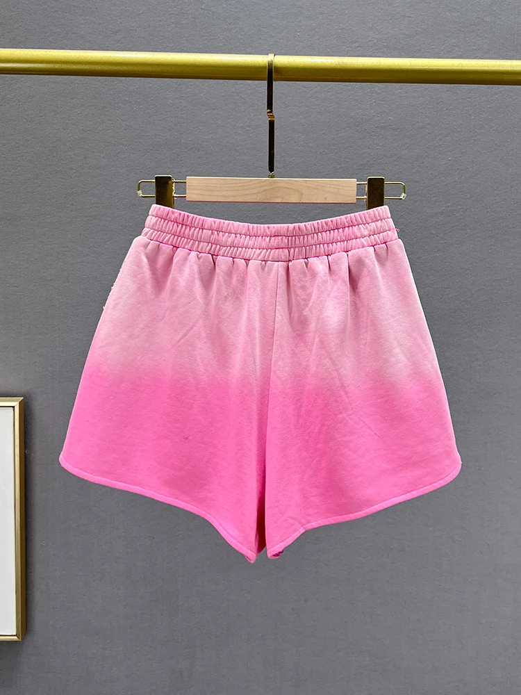 Casual Shorts Women's Summer New Fashion Sweet High Waist Loose Slimming European Heavy Hot Drilling Ladies Wide Leg Hot Pants