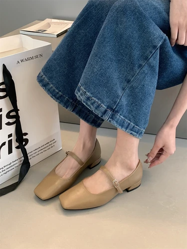 여성용 봄 노새 신발 샌들, 백 스트랩, 스퀘어 토, 얕은 슬라이드, 캐주얼 클래식, 야외 슬립온 플랫 싱글 슈즈 4