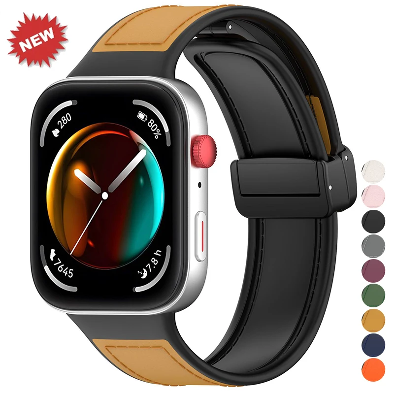 Elegant Leather Bracelet with Magnetic Closure - Premium Strap Accessory