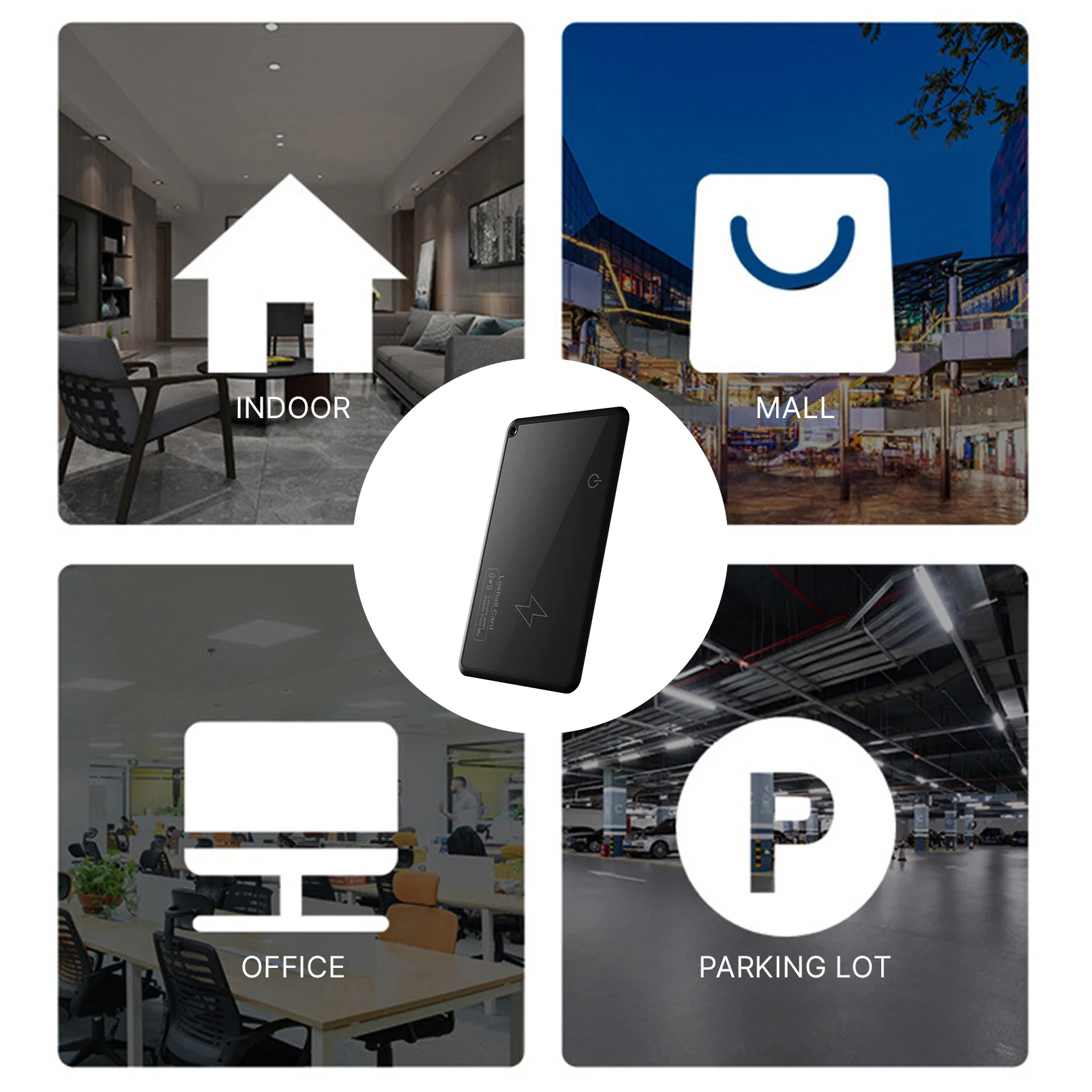 BT Tracker Item Finder Work with Find My, 4 Pack Wirelessly Charging Ultra-thin Card Item Locator with Sound Reminder Message
