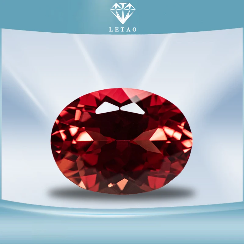 

Lab Grown Sapphire Oval Cut Sunset Red Color Top Quality Pendant Gemstones for Charms Jewelry Making Selectable AGL Certificate