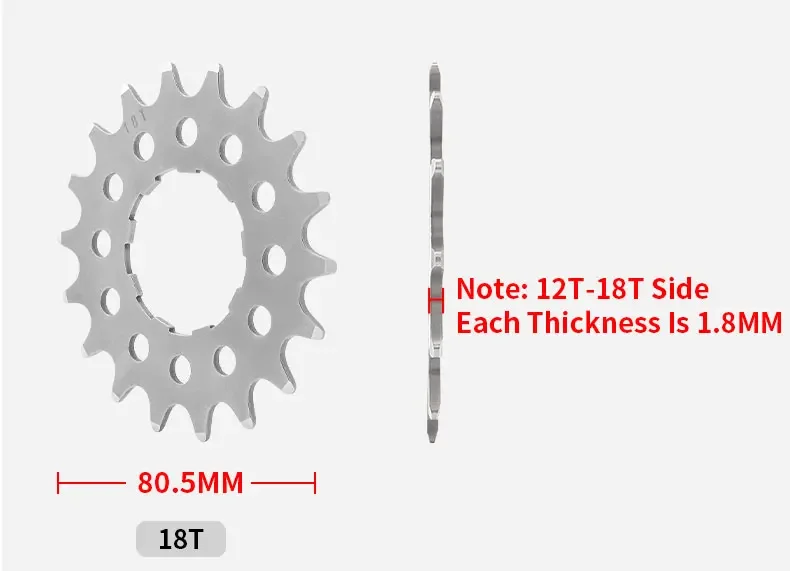 Description Picture 4 of itemMUQZI Bike Cassette Cog Single Speed 12T 13T 14T 15T 16T 17T 18T Sprockets MTB Road Bicycle Flywheel Cog