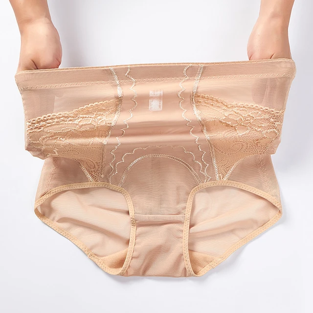 Women Solid High Waist Tummy Control Panties Slim Fit Underwear Shapewear
