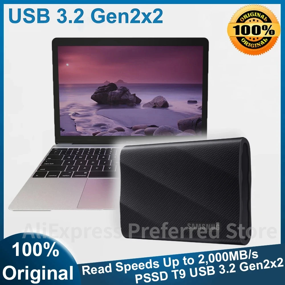 

T9 Portable PS5 SSD 1TB 2TB 4TB Up-to 2,000MB/s, USB 3.2 Gen2 Gaming Students and Professionals External Solid State Drive