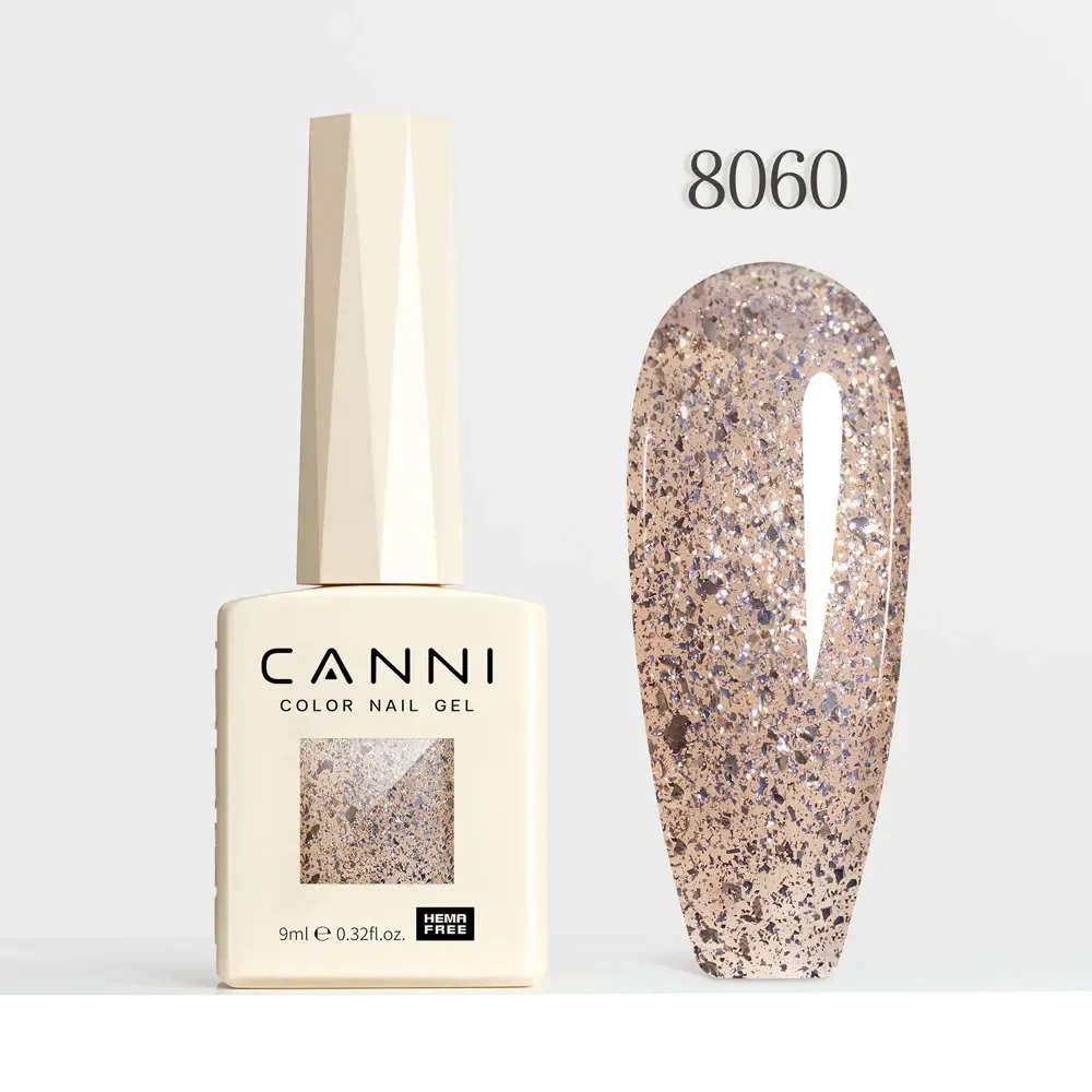 CANNI HEMA Free Black Glitter Diamond Sparkle Gel Polish - Long-Lasting Glossy Finish