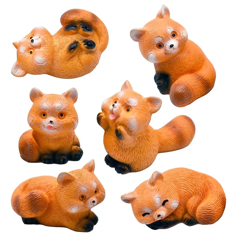 

Miniature Small Raccoon Figurines 1 Inch Cartoon Mini Red Panda Figures Set Cute Resin Animal Cake Toppers Durable Easy Install