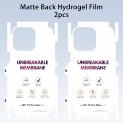 Pack of 1 - 2 Matte/HD Hydrogel Film Screen Protector with Full Body Anti - Dust Net - iPhone 16 Pro (Matte Back Film 2pcs)