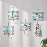 Mediterranean Style Hooks Decorative Wall Hook Nautical Coat Hanger Ocean Decor Key Hanger Beach Wall Home Decoration Wood Decor 1