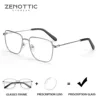 ZENOTTIC Square Prescription Glasses Men Fashion Myopia Progressive Eyeglasses Women Optical Anti Blue Ray Photochromic Glasses