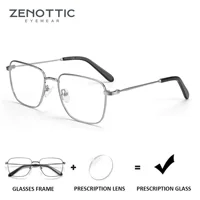 ZENOTTIC Square Prescription Glasses Men Fashion Myopia Progressive Eyeglasses Women Optical Anti Blue Ray Photochromic Glasses