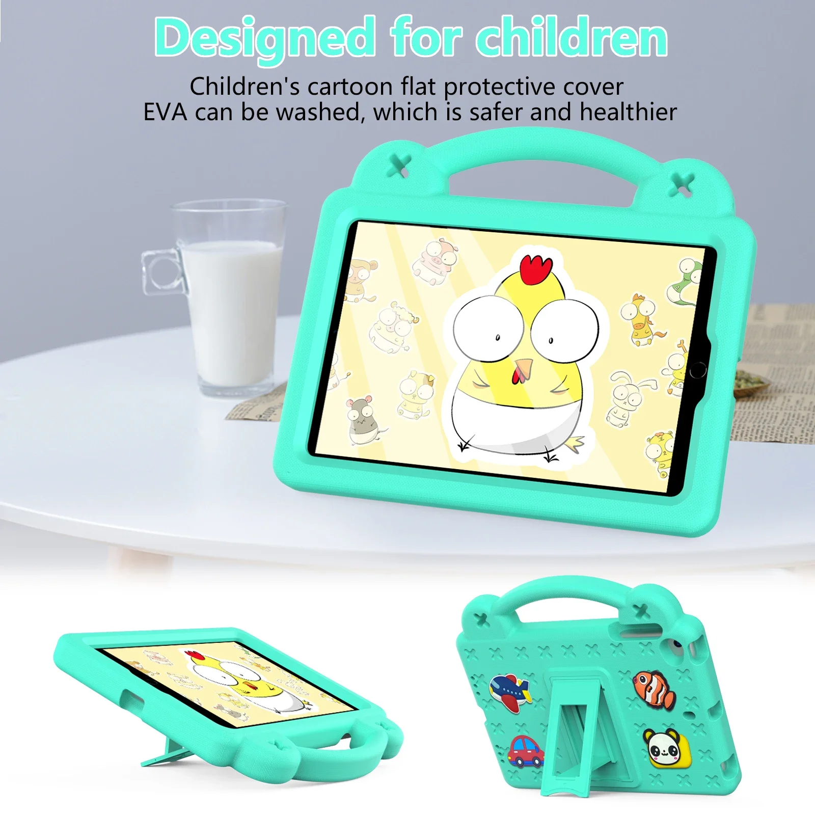 Children's Shockproof Cartoon Bear Tablet Case, EVA Foam Protection, 7.9-Inch