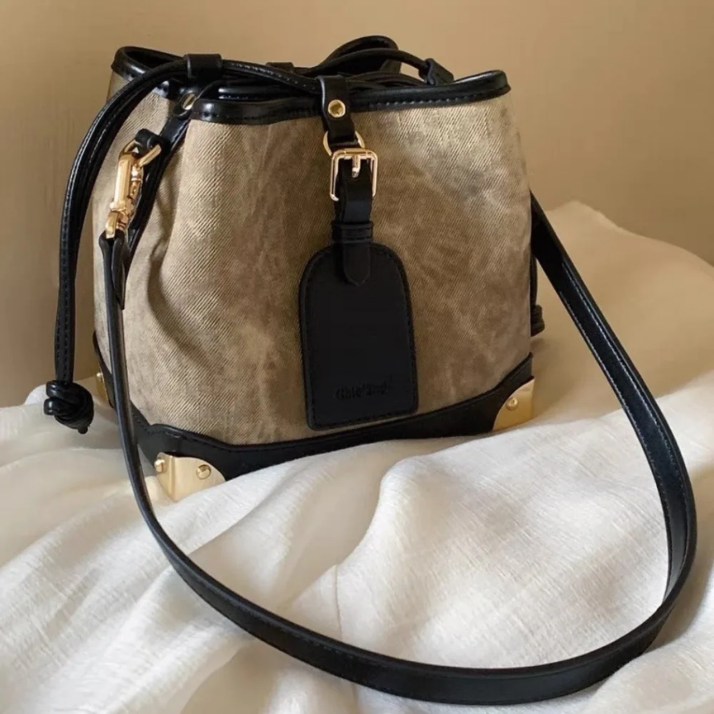 Fashionable and cute bucket bag for women 2025 new high-end single shoulder crossbody small bag 5