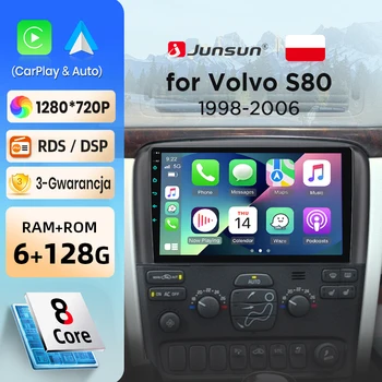 Radio de coche Junsun con CarPlay inalámbrico y Android Auto para Volvo S80 1998-2006, sistemas inteligentes para coche, DSP, SWC, RDS, GPS, FM, BT 1