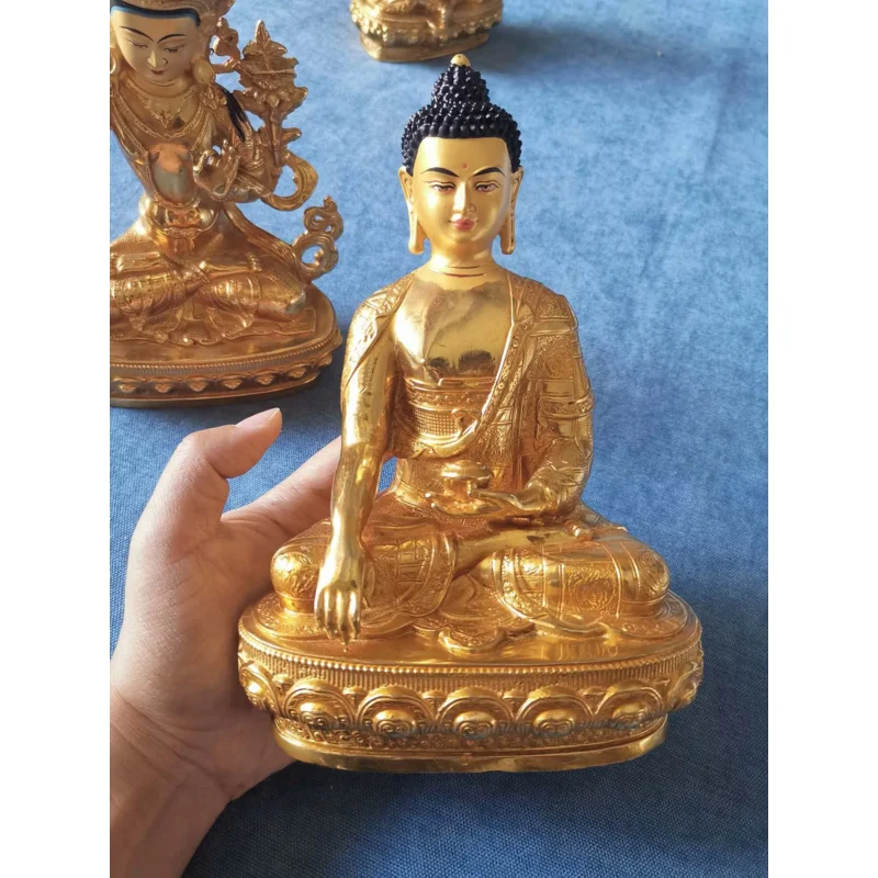 

2023 GOOD copper Sakyamuni Medicine Buddha statue Buddhism Tibet temple HOME Copper Buddha statue bless safe health good luck