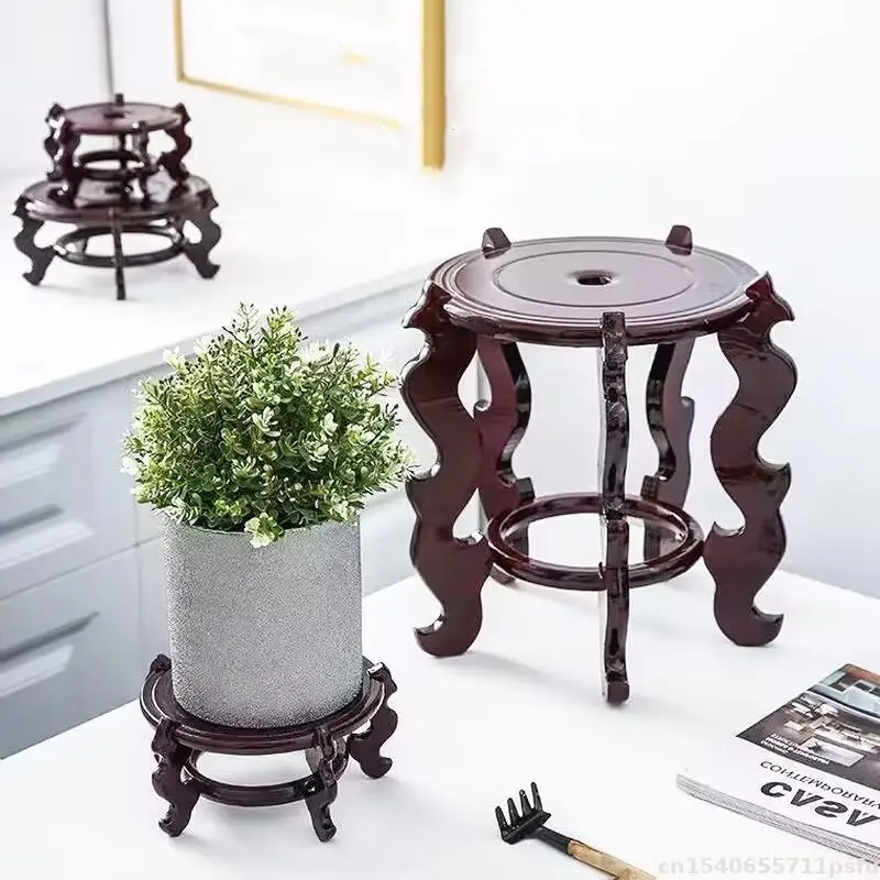 CVHOMEDECO. Présentoir Circulaire En Bois Massif Rustique