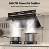 Under Cabinet Range Hood 36 inch,Range Hood 900 CFM with Voice/Gesture Sensing/Touch Control Panel,Unique Side-Draft Design 3