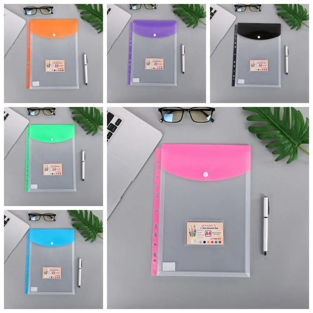 

Loose Leaf A4 Expandable Binder Pocket Transparent 11 Holes Binder Cash Envelopes Waterproof Simple Files Envelope Bags Receipt