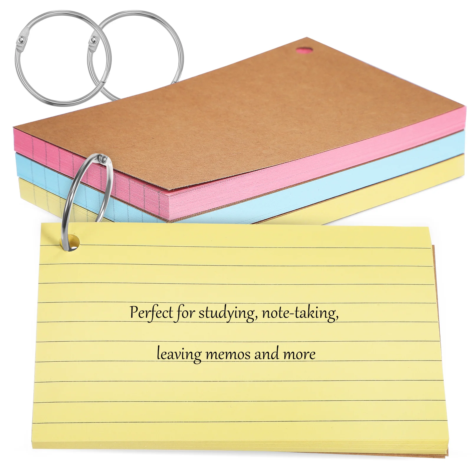 

150 Pcs Index Cards American Sticky Notes Metal Ruled Study Learning Flash Flashcards for Studying