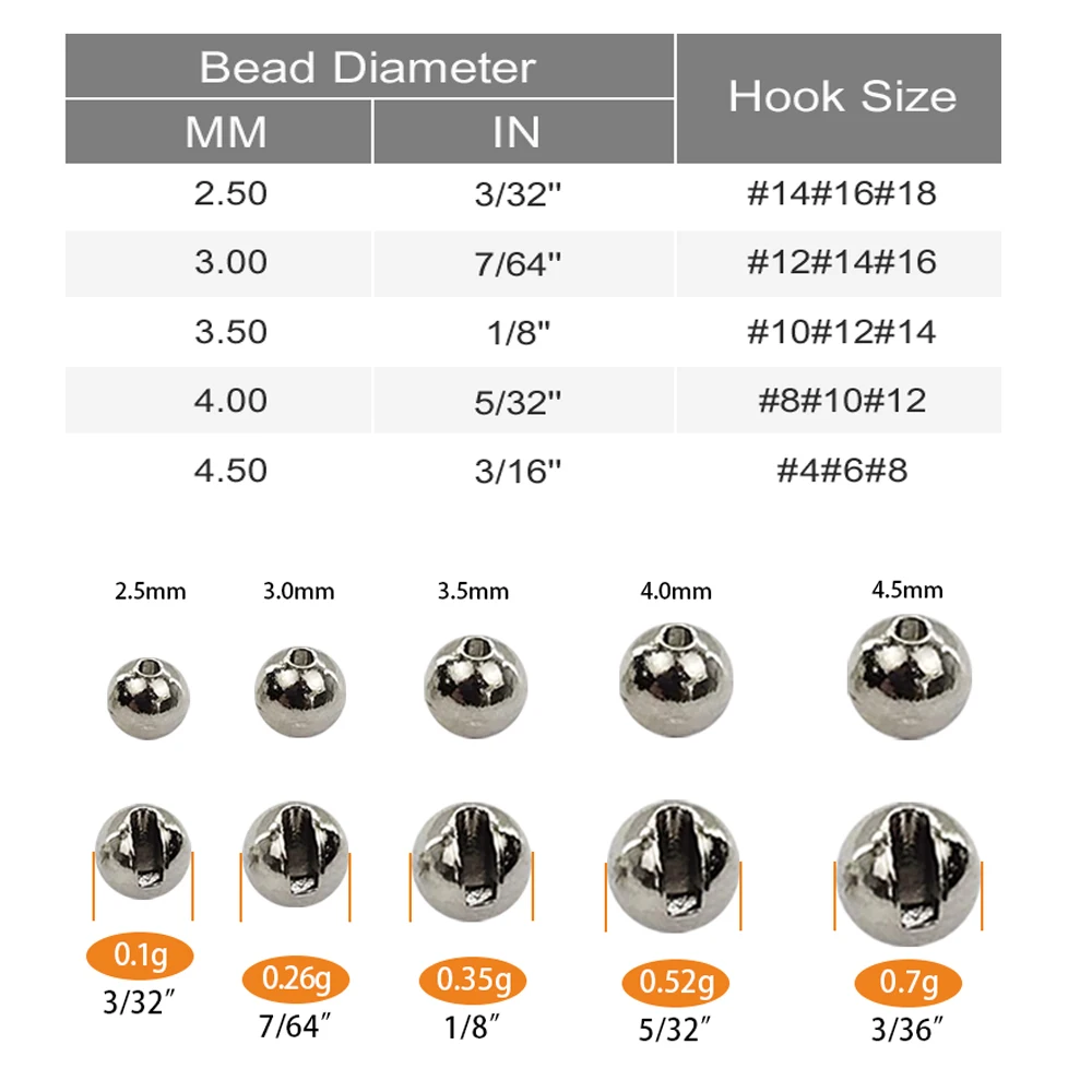 Aventik Eupheng Tungsten Beads for Fly Tying - High-Density Slotted Bead Heads for Nymph Fishing