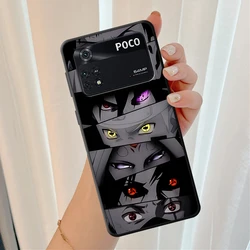 Black Soft Phone Cover Case with Manga Uchiha Itachi Logo Design for Poco X3 (Mix01)