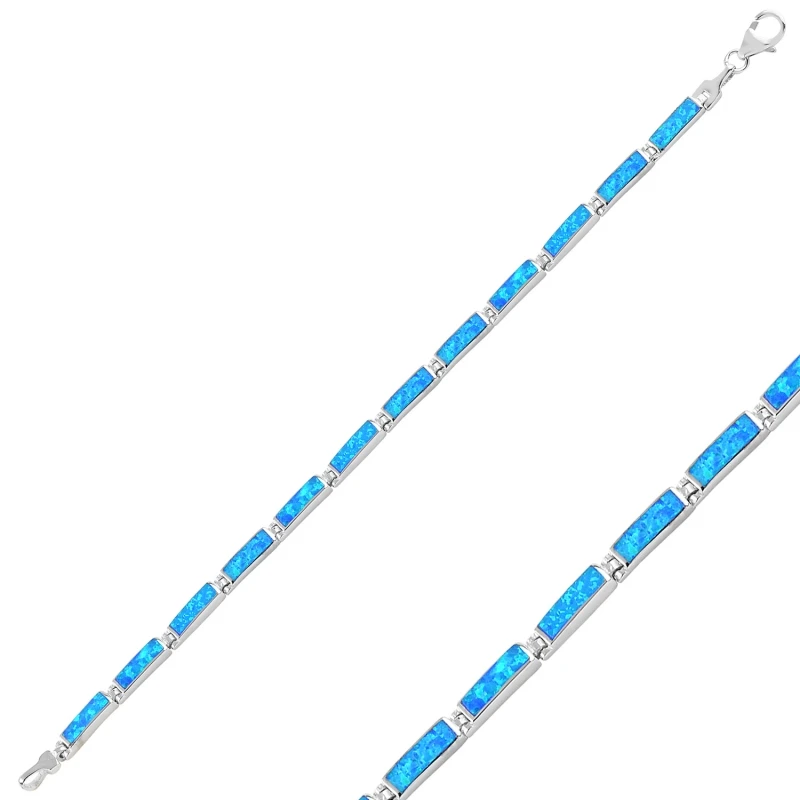 

Silver 925 Sterling Opal Gemstone Bracelet