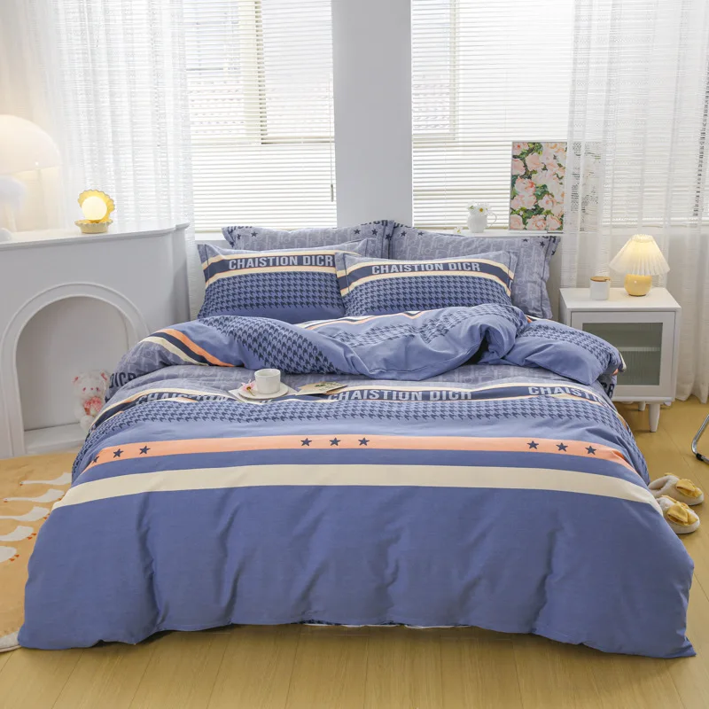 

piece spring and autumn style pure cotton matte bed sheets