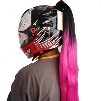 Colourful Helmet Ponytail 5