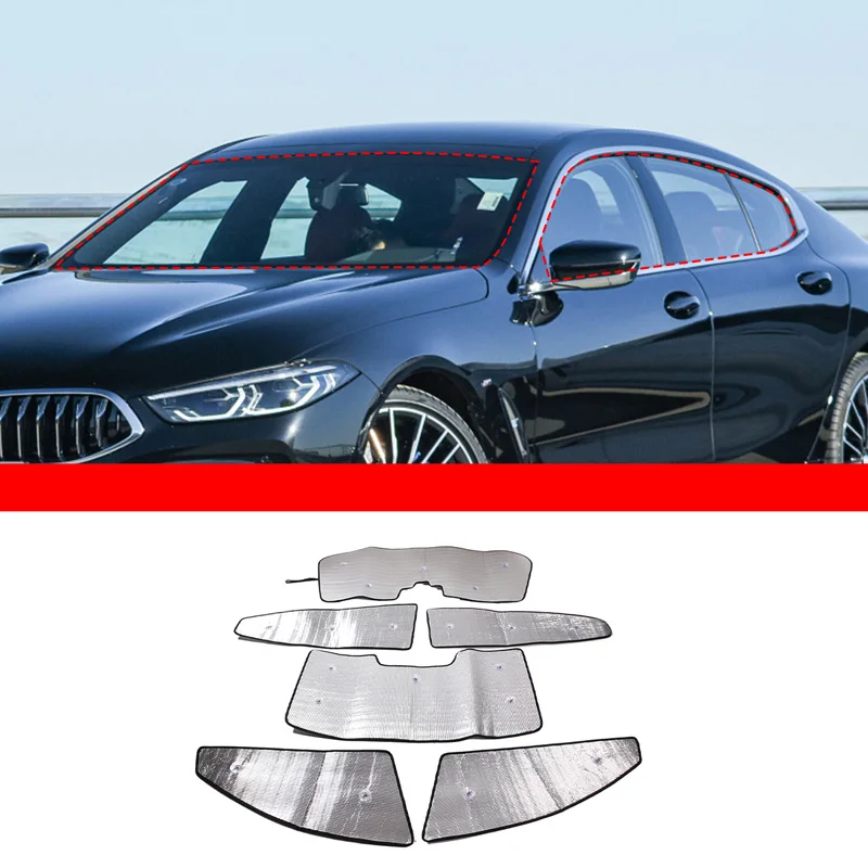 

Алюминиевая фольга для BMW 8 серии G14 G15 G16 2019-22, лобовое стекло для автомобиля, полноразмерное стекло, фотоаксессуары для автомобиля