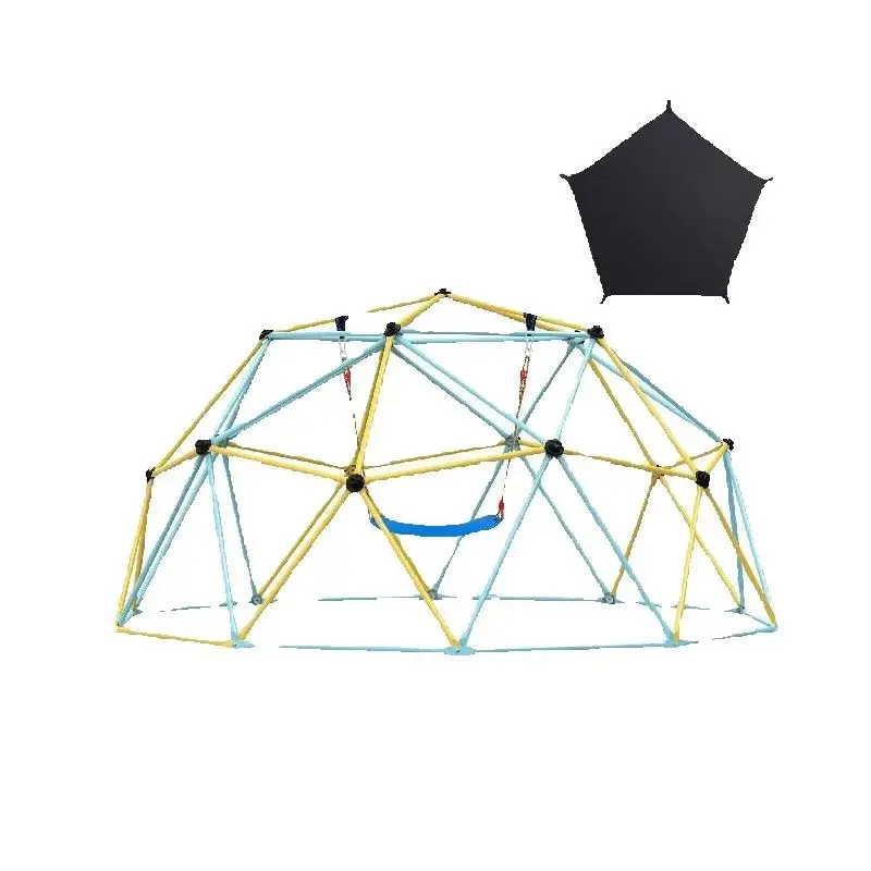 Outdoor Steel Climbing Dome with Hammock and Swing for Kids