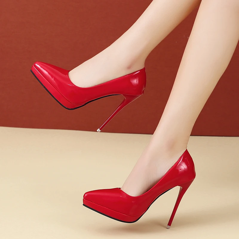 Red Bottom High Heels Brand shoes Women Paint Leater Shoes Sexy Pointed  Stiletto High Heels Women's Pumps 35-45 - AliExpress