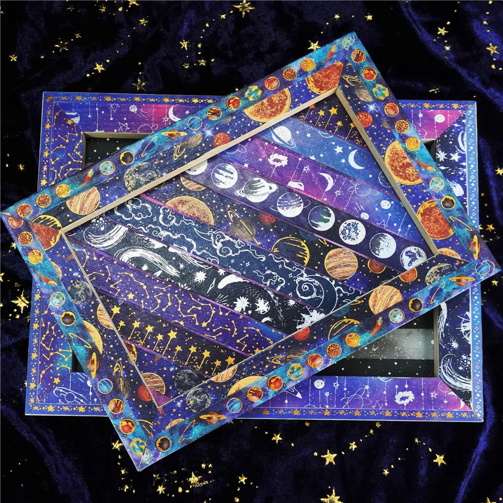 19 pcs/set Fantasy Galaxy Universe Planet Gold Silver Plated Washi Tapes Set Scrapbooking Diy Journal Masking Tape Deco Gift 4