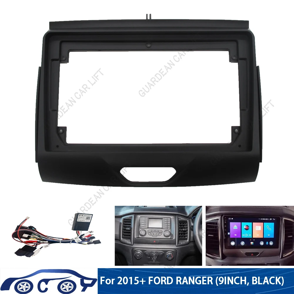 For Ford Ranger 2015+ 2Din Car Radio Fascia DVD Stereo Frame Plate Adapter Mounting Dash Installation Bezel MP5 Panel Trim Kit