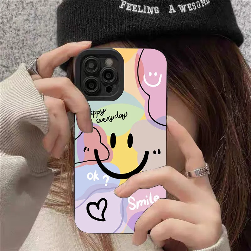 Cute Smile Heart Design Candy Soft Silicone Phone Case Cover