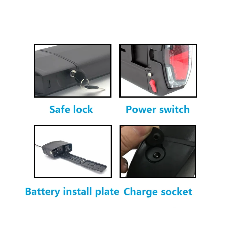 Lithium Battery Pack 24v 36v 48v Rear Rack E-Bike lithium battery Pack 10.4Ah 13Ah 20Ah 24Ah For Phylion XH370-13J Joycube wall-es E-Bike Batteries lithium battery pack