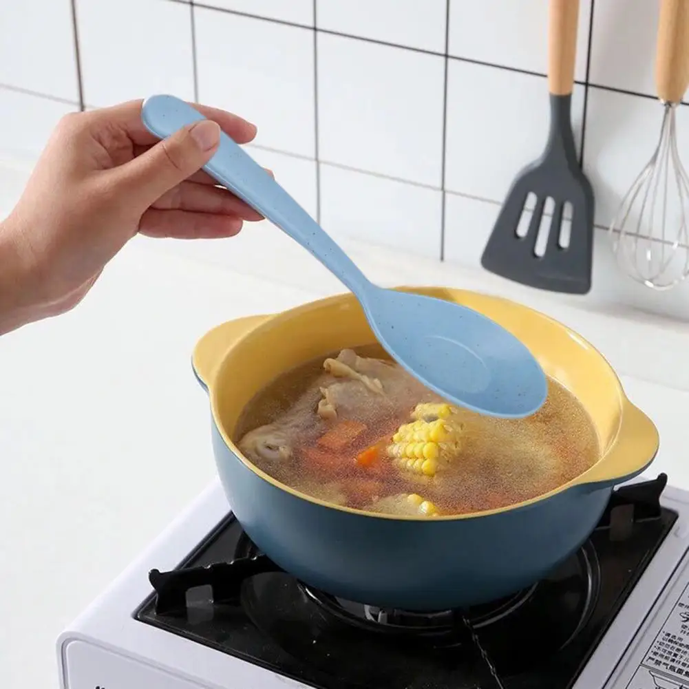 Soup Spoon Long Handle Cereal Spoon Plastic Serving Microwave Dishwasher Safe Porridge Kids Tableware Dinner