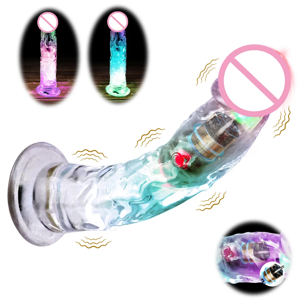Super günstiger 3-Größen-LED-realistischer weicher Gelee-Dildo mit Saugnapf, Sexspielzeug für Erwachsene für Frauen und Männer, Vaginal- und Analmasturbator ab 18 Jahren 1