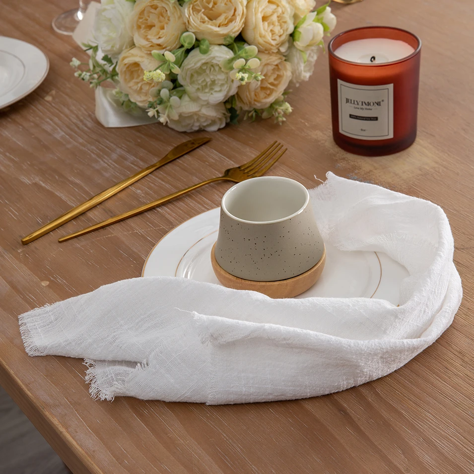 

Set of 10 Table Decor Napkins Cotton Fabric 30x30cm Towel Home Kitchen Table Fall Easter Ramadan Rustic Wedding Decoration