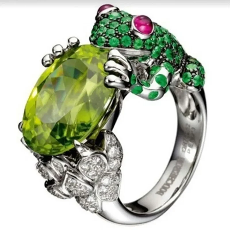 Simpatico Anello Animale Che Salta La Rana A Forma di Figura di Fantasia Regalo di Compleanno per I Bambini Superficie Ruvida con Anello di Perle Simulato