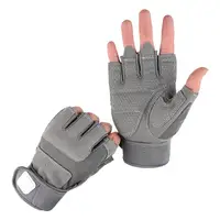 Fingerless Work Gloves Adjustable Wrist Gym Gloves Anti Slip Reinforced Palm Hand Out Mittens For Hunting Cycling Climbing 1