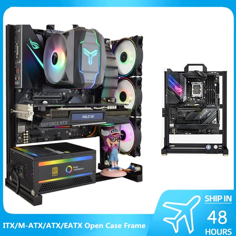 Open pc Case Frame para Gamers Gabinete Alumínio Criativo Faça Você Mesmo Desktop Computador Torre de Chassi Itx Matx Eatx Jogos Mod