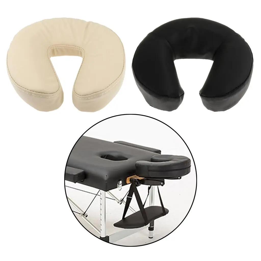 Foam Massage Table Face Cradle Pad with Ultra-Soft PU Leather Cover - Head Rest Cushion Pillow Positions Head and Neck