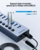 ORICO Aluminum Powered USB3.0 HUB 7/10 Ports USB Extension with Switches 12V Power Adapter Support BC1.2 Charging Splitter 5