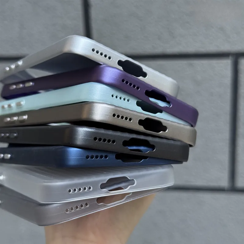 Titanium Glossy Corrugated Stripe Anti-Fingerprint Slim Back Case Cover
