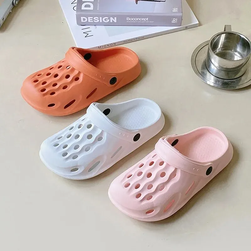 Women Sandals Summer Casual EVA Lightweight Outdoor Anti Slip Thick Sole Beach Slides Couple Garden Shoes